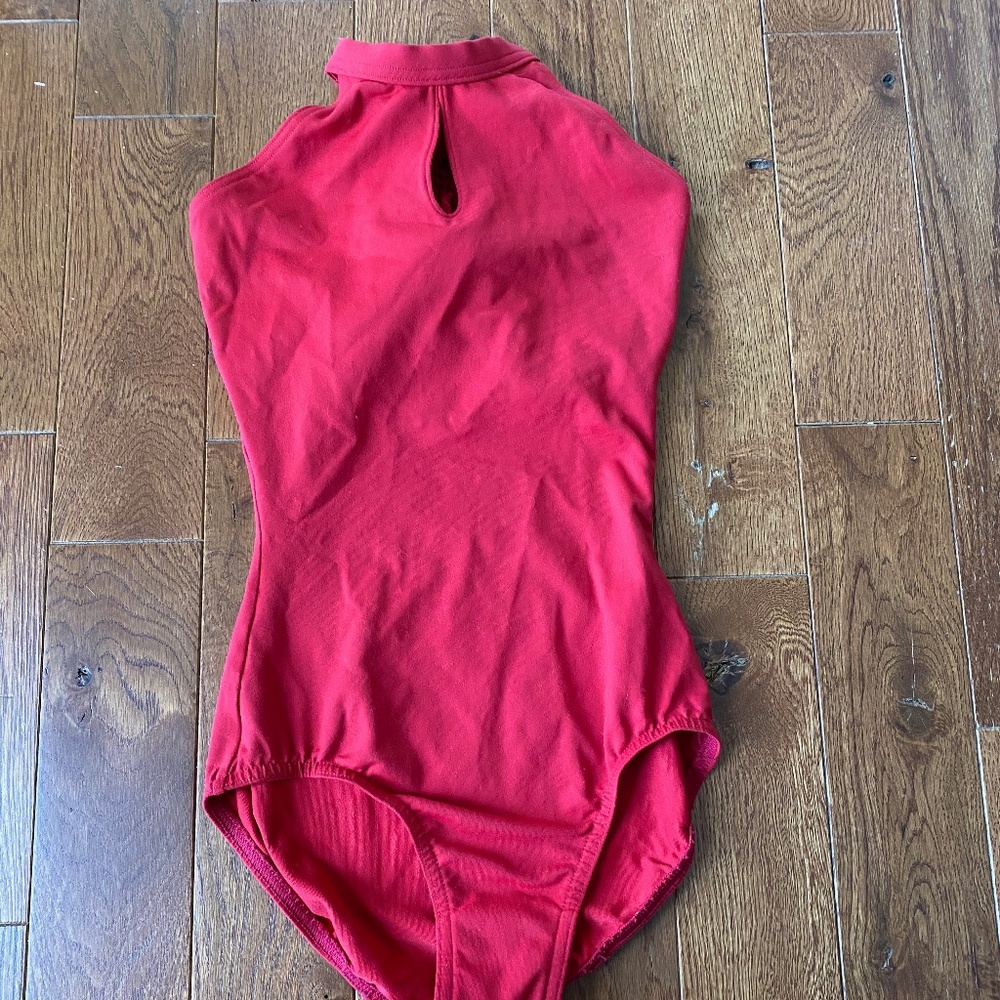 Bloch halter leotard with racerback, red